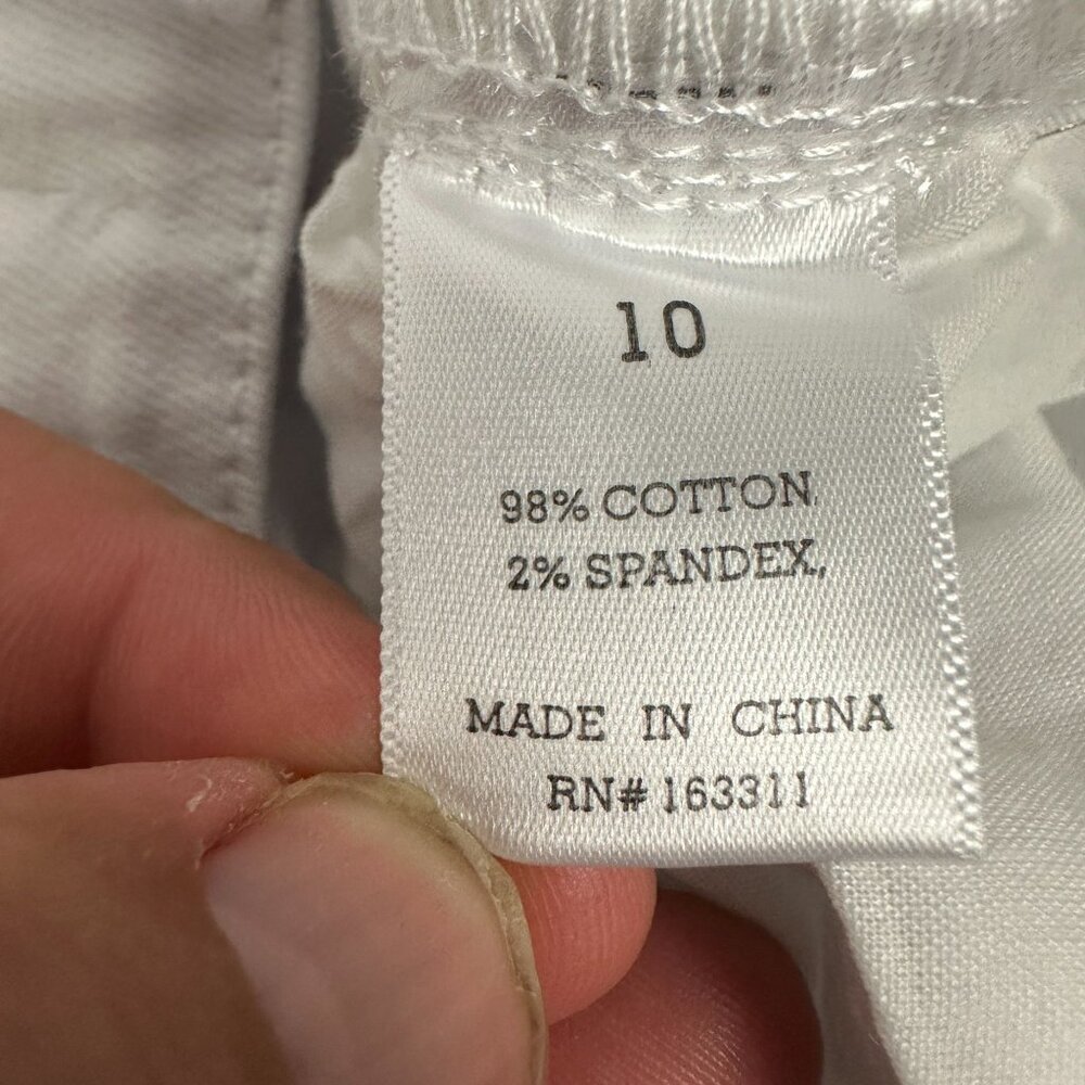 Bleu Womens White Denim Bermuda Shorts Size 10 Cotton/Spandex Blend - Picture 5 of 6